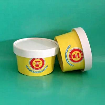 China Disposable Customized Logo Ice Cream Container With Paper Lids for sale