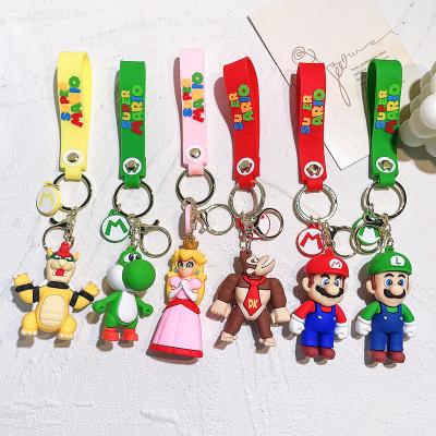 China Promotion Gift 19 Style Super Marios Key Chain Marios Luigi Bowser 3D Key Chain Wholesale for sale