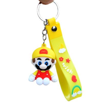 China Promotion Gift 4 Style Super Marios Luigi Bowser Keychain 3D Sitting Backpack Personality Kick Key Chain Wholesale for sale