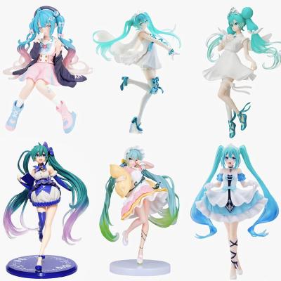 China Ne Miku 3D Cartoon Toy 20-22cm Ne Miku Pvc Toys 6 Style Hatsu Hatsu Printing Ne Miku Plastic Toys Kids Gift GK Figure Hatsu for sale