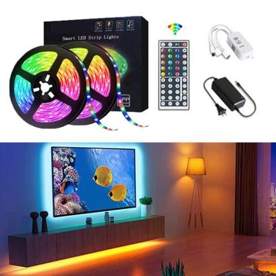 China Cheap Waterproof Smart Flexible Landscape Light Strips 5050 RGB Set Bar Room 10m Remote Outdoor 15m Led Strip Lights Usb for sale