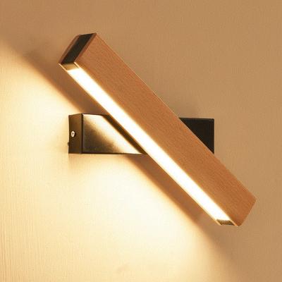 China Modern Solid North European LED Study Lamps Bedroom Bedside Living Room Wall Lighting Modern Simplicity Swirling Wooden Wall Lamp for sale