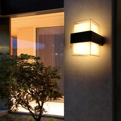 China Simplicity Villa Modern Sconces Light Fixture Indoor And Outdoor Aluminum Acrylic Bedroom Patio Attic LED Waterproof Wall Lamp for sale