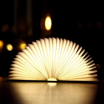 China Portable Night Mini Wooden Reading Rechargeable Usb Lightweight Small Wooden Grain Smart Portable Folding Style Folding Led Book Lamps Light for sale