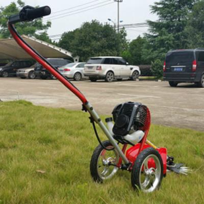 China 2-Stroke 49cc Gasoline Grass Cutter 1.8kw Brush Cutter With Wheel for sale