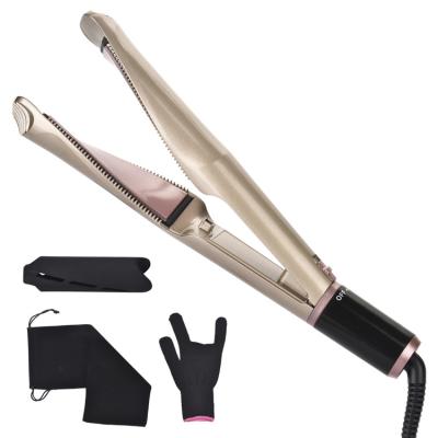 China Unique 2 in 1 Hair Straightener with Iron Teeth 2 in 1 Flat Style Rose Gold Hair Straightener for sale