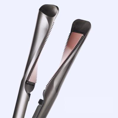 China Unique 2 in 1 Hair Straightener with Best Teeth LCD One Flat Iron 2 in 1 Hair Straightener Taiwan Kemei Style Hair Curler and Ceramic Coating Hair Straightener Japan for sale