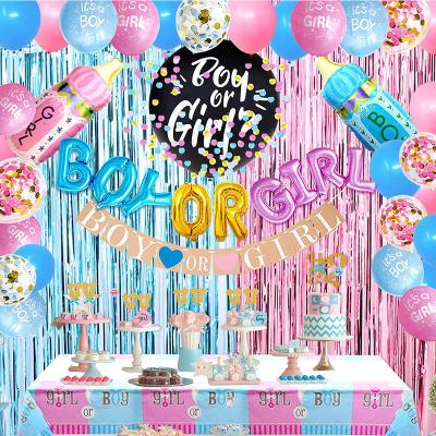 China Decoration Boy Or Girl Gender Reveal Party Decoration Set Pink Blue Balloons Room Decoration Set for sale