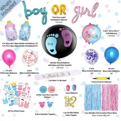 China Decoration Gender Reveal Balloon Boy Or Girl Balloons Foil Balloons For Baby Shower Decoration Set for sale