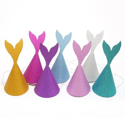 China Party Suppies hanping the mermaid happy birthday hat theme party new arrival hat for sale