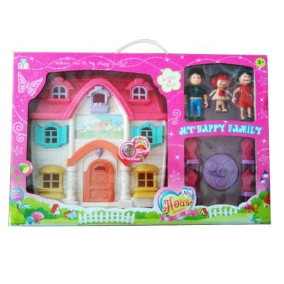 China Electronic Toy Kids Education Diy Plastic House Toys Beauty Girls Set Villa Pretend Play Toys Dollhouse Pretend Play Toy for sale