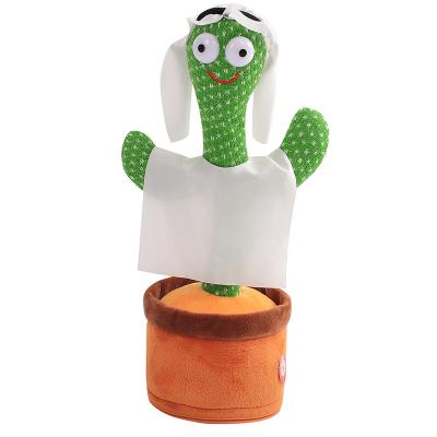 China 120 Battery English Cactus Repeat What You Say 120 Songs English Light Cactus Education Shake Dancing Cactus Plush Electronic Recording Toys for sale