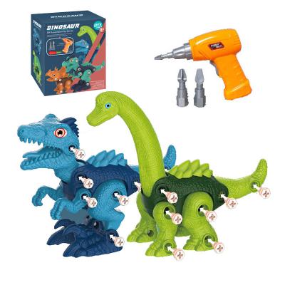 China Toys For Children 3-5 5-7.4 Pack Dinosaurs Building Set With Electric Drill Tools Disassemble Dinosaur Diy Assemble Dinosaur 21*7*16cm for sale