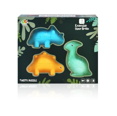 China Toy Magic Cube Dinosaur Educational kid's toys speed building plastic puzzle toys 3X3 cube small cubes for sale