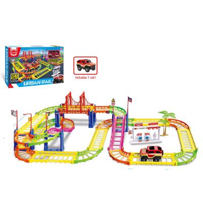 China Educational Car Track Toy Vehicle Puzzle Playsets Toy Kindergarten City Rescue Boys Girls Toy Car Adventure Toys For Slot for sale