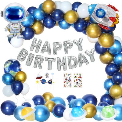 China event & Party Supplies Space Birthday Decorations Space Theme Birthday Party Supplies Astronaut Rocket Earth Happy Birthday Foil Balloons for sale