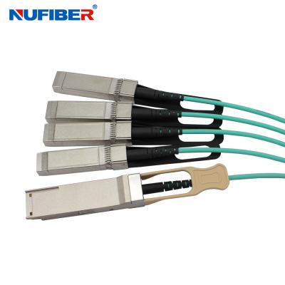 中国 High Quality 100G QSFP28 AOC Cable 10m 33ft Active Optical QSFP28 to 4x SFP28 販売のため