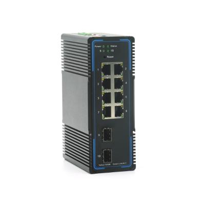 China Industrial Ethernet Managed Switch 8x10 / 100 / 1000base-T 2x1000base-X SFP+ for sale