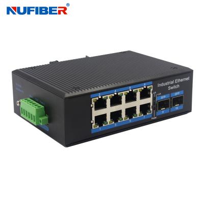 China Cubo completo industrial do interruptor de 8 ethernet do ponto de entrada do gigabit da rede Switch+2SFP 10/100/1000Mbps do ponto de entrada dos portos à venda