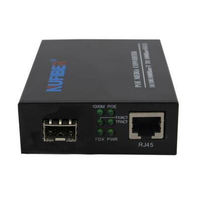 China SFP To UTP POE Fiber Media Converter , POE Fiber To RJ45 Media Converter for sale