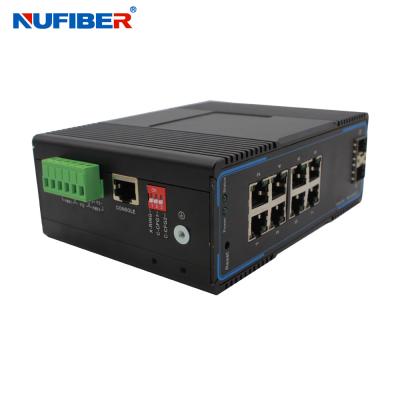 China 10/100/1000M Managed Industrial SFP Switch 8 UTP Port SNMP / Telnet / WEB Managed for sale