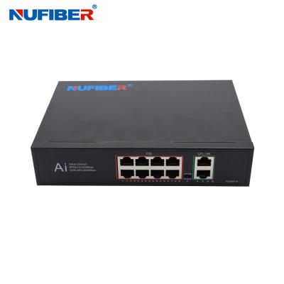 China 2x1000M UPlink Port Gigabit POE Network Switch 8x10/100/1000M for sale