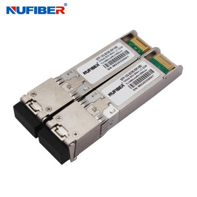 中国 10G Bidi 80km SFP Module 10G SFP+ Simplex 1490 / 1550nm LC SFP Transceiver DOM 販売のため