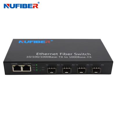 中国 10/100/1000M SFP Ethernet Switch 4 SFP to 2 RJ45 Port Gigabit SFP RJ45 Switch 販売のため