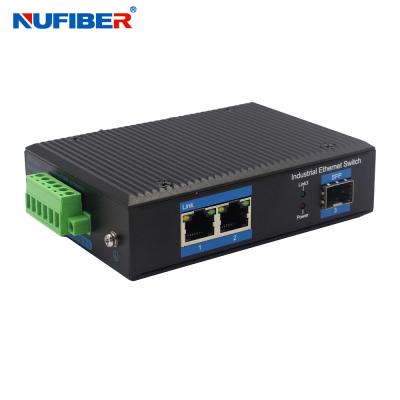 Chine Industrial SFP Ethernet Switch Gigabit 3 Ports 1.25G SFP to 2 RJ45 Port SFP Media Converter DC24V à vendre