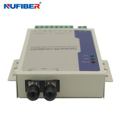 China Fiber Modem RS485/422/232 to Fiber Converter Din Rail Mount RS485 over ST Fiber Extender DC9-36V for sale