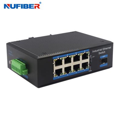 China Din Rail Mount Industrial SFP Ethernet Switch 1.25G slot SFP a 8 10/100/1000Mpbs RJ45 Switch de red en venta