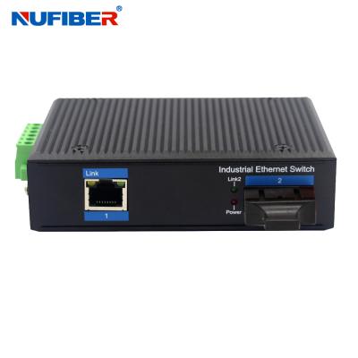 China Unmanaged Industrial Ethernet Switch with 1 Port 10/100/1000M RJ45 and 1 Port 1000Mbps SC Fiber for Network Camera and VoIP Phone for sale