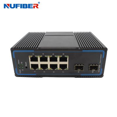 China 10/100/1000M Managed Industrial SFP Switch 8 UTP Port SNMP / Telnet / WEB Managed DIN-rail Type IP40 for sale