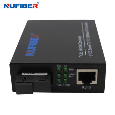 China 10/100/1000M Mini POE Media Converter SM SC 20km Optische vezels naar koper met POE-functie Te koop