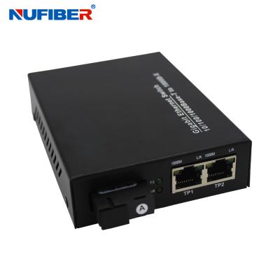 China 1000M 2-ports Rj45+1 Fiber Port Switch SM Bidi SC 1310nm/1550nm Gigabit fiber ethernet switch converter for sale