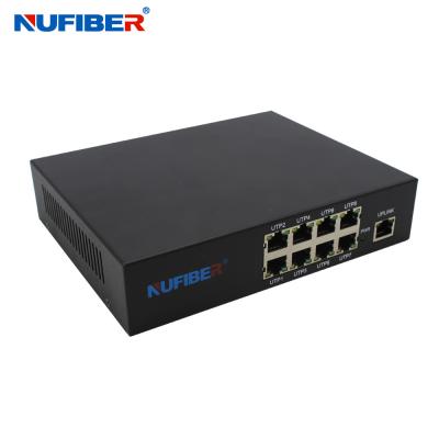 China OEM ODM 24v Passive Poe Switch con 8 puertos POE 1 puerto de enlace ascendente 10/100Mbps POE Powered Switch en venta