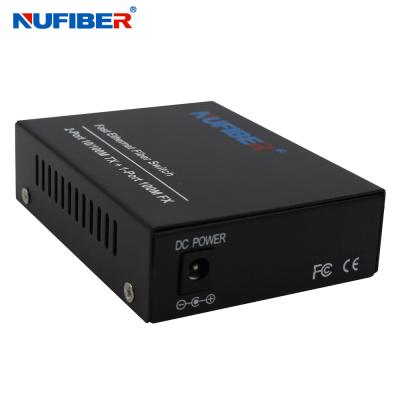 China 100M Ethernet-Faser-Switch 2 UTP 1 SC-Port Einzelmodus Einzelfaser-Ethernet-Switch zu verkaufen