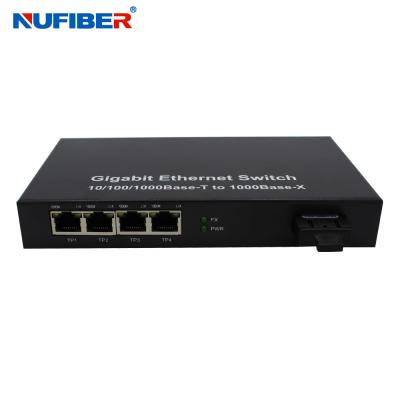 Κίνα 10/100/1000Mbps Ethernet Switch 1310nm 20km SC Low Heat With 4 Rj45 Port Gigabit Fiber Ethernet Switch προς πώληση