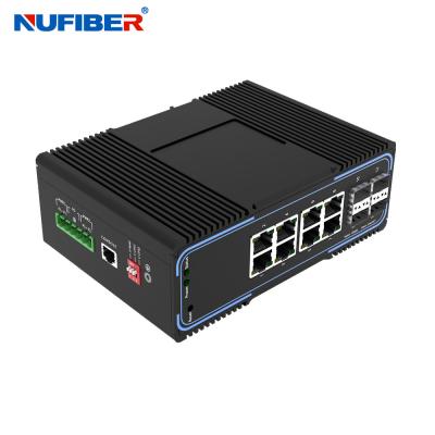 China DIN Rail 48V Managed Industrial Switch 8ge Poe 4SFP 10 / 100 / 1000Mbps for sale