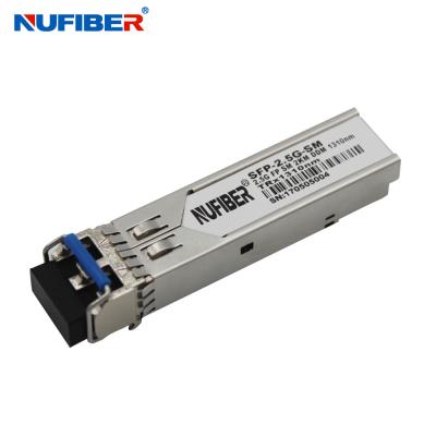 중국 Dual SFP Module Single Mode 2.5Gb/S 2km 1310nm 3 Years Warranty 판매용