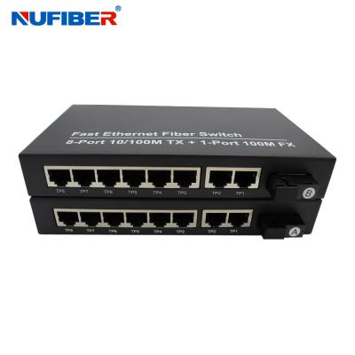 China FCC Single mode Fiber Ethernet Switch DC5V 2A 8 Rj45 Port Switch for sale