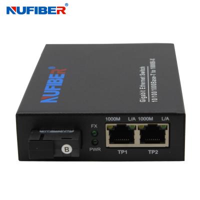 China o interruptor de rede de 2port Gigabit Ethernet com fibra move o consumo de potência pequeno à venda