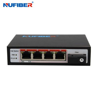 China 4 interruptor portuario del gigabit del SC 5 Poe del POE 1, medios convertidor 48VDC 10 100 en venta