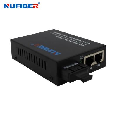 China 2 UTP Port Fiber Ethernet Switch Iron Case Material EEE802.3x Standard for sale