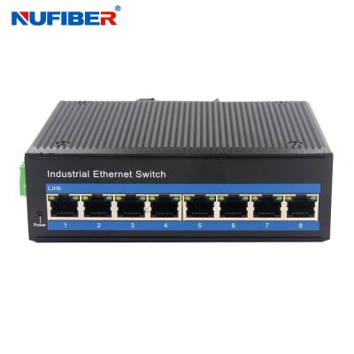 China Industrieller Gigabit Ethernet-Portschalter des Lärm-Schienen-Unmanaged industrielle Schalter-8 zu verkaufen