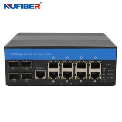 中国 DINの柵24V 4 SFPから8 RJ45産業管理されたSFPのスイッチ 販売のため