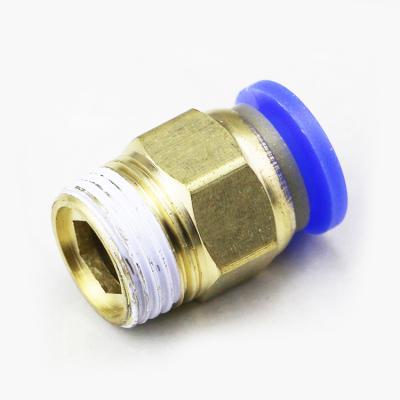 China Hotels PC 1/4 Male Straight Pneumatic Fit M5 Blue Quick Connector 1/8 1/4 3/8 Inch One Touch Pneumatic Fitting 1/2 for sale