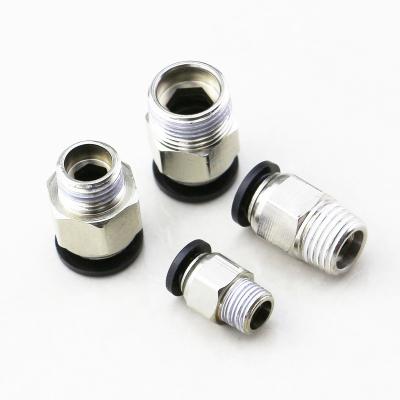 China Hotels Bed Fitting Straight Union Tube Fittings Male Straight Quick Connecting Pneumatic Tube Fittings PC Air Fittings for sale