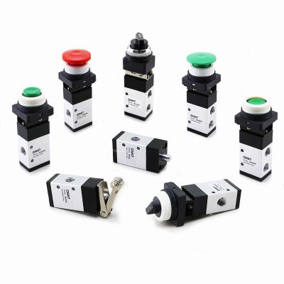 China General MV322 Series 3/2 Way 1/4 Inch Aluminum Alloy Airtac Valve Pneumatic Valves Pneumatic Mechanical Push Button Air Valve for sale