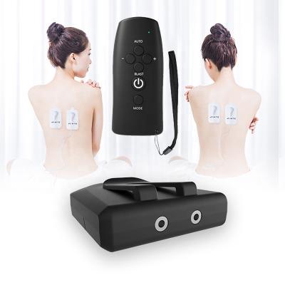 China Health Care Detachable Therapy Device OEM Battery EMS Remote Control Removable Back Massager With Dual Heat Output Numbing Wireless Pulse Massager for sale